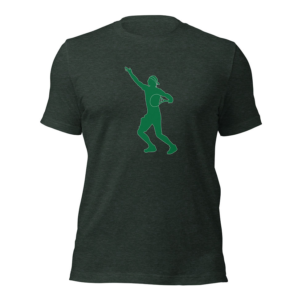Thumbnail: Rafa Nadal Tennis Green Silhouette Unisex Cotton Short Sleeve Shirt