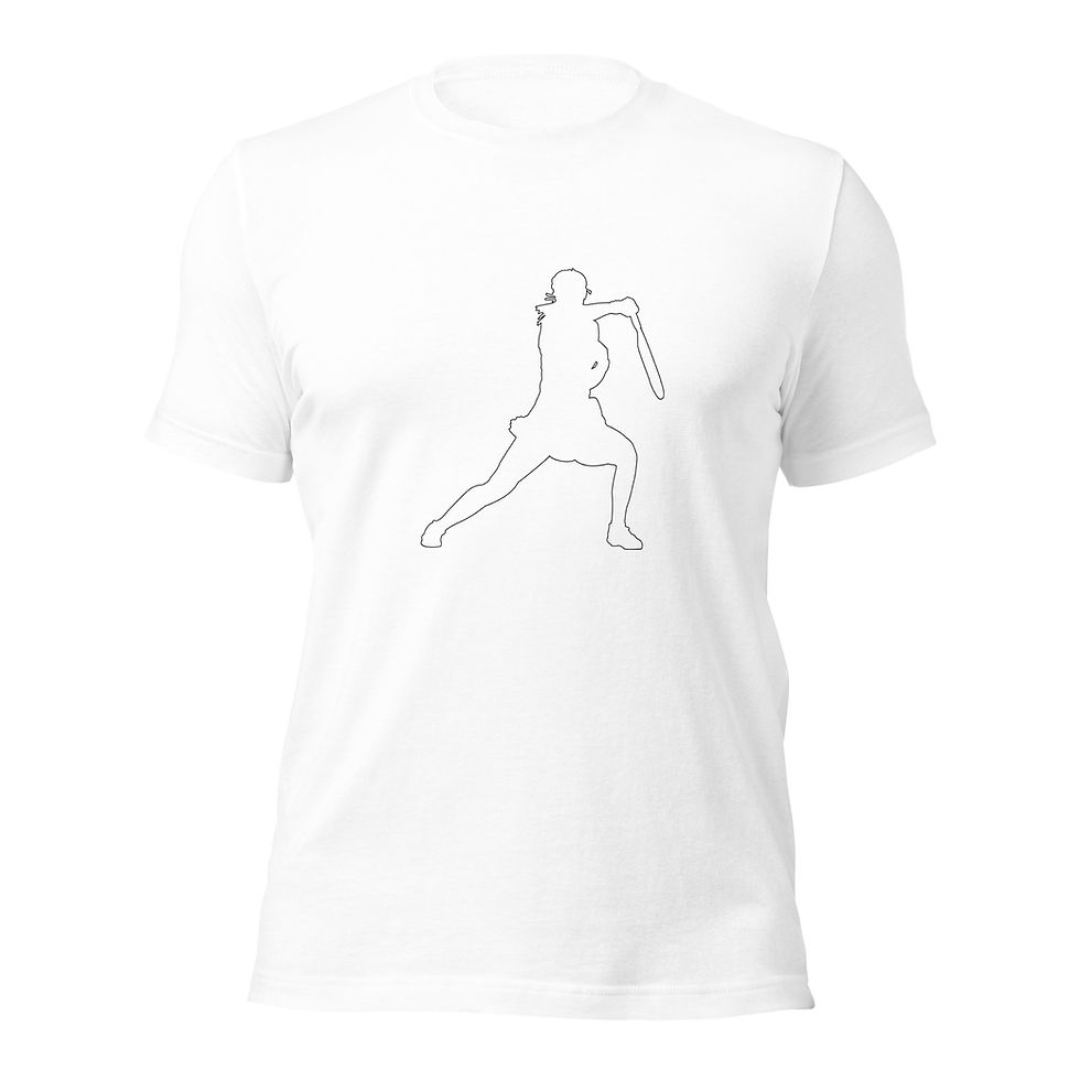 Thumbnail: Paula Badosa Tennis White Silhouette Unisex Cotton Short Sleeve Shirt