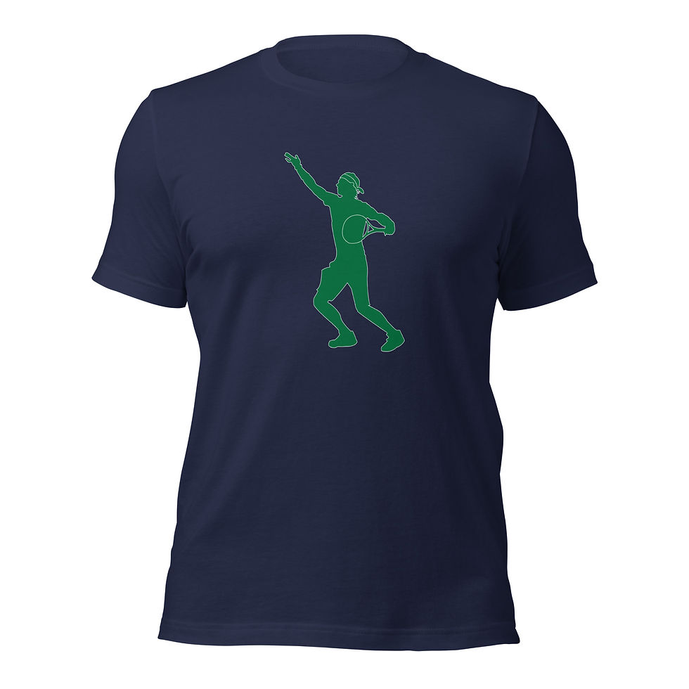 Thumbnail: Rafa Nadal Tennis Green Silhouette Unisex Cotton Short Sleeve Shirt