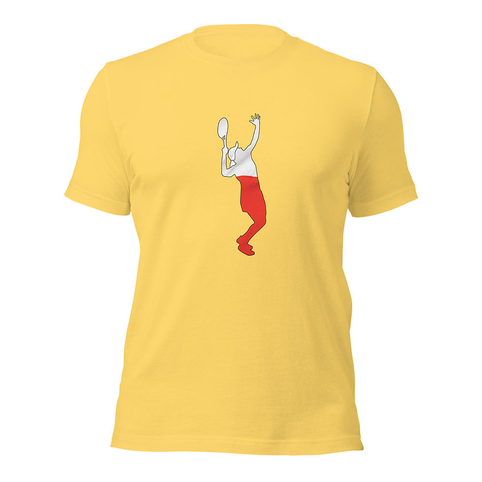 Thumbnail: Iga Swiatek Tennis Serve Poland Flag Silhouette Unisex Cotton Short Sleeve Shirt
