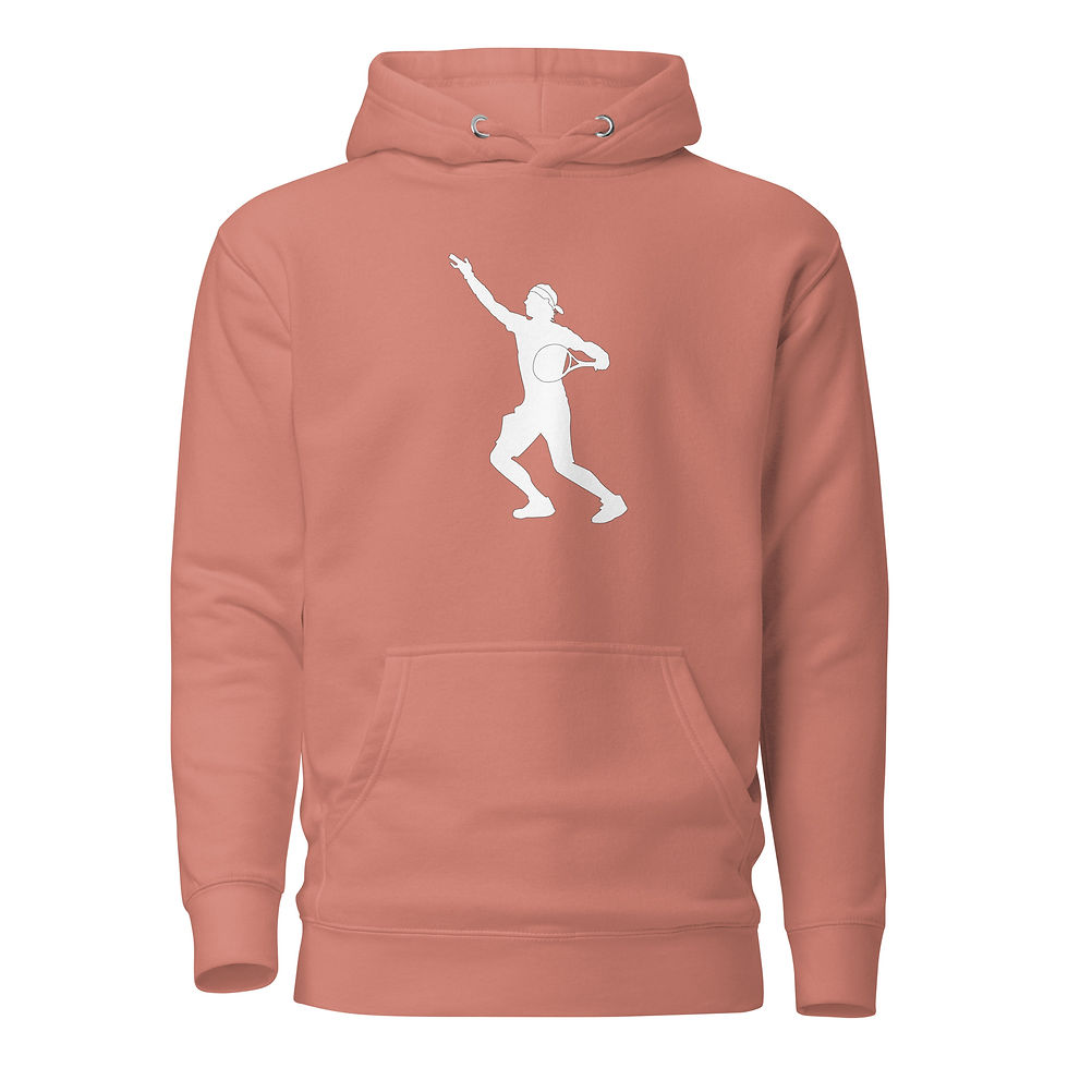 Thumbnail: Rafa Nadal Tennis White Silhouette Unisex Hoodie