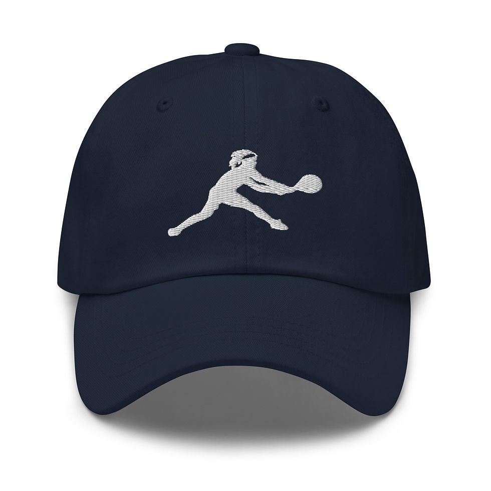 Thumbnail: Tennis Player Slide White Silhouette Classic Adjustable Hat