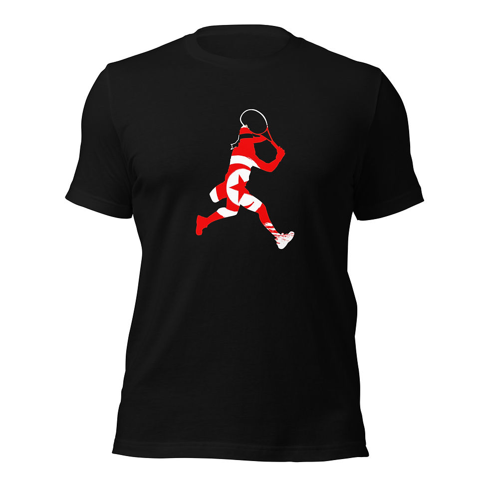 Thumbnail: Ons Jabeur Tennis Tunisia Flag Silhouette Unisex Cotton Short Sleeve Shirt