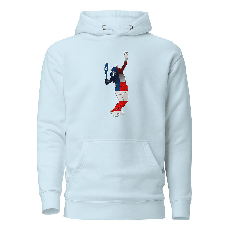 Thumbnail: Jessica Pegula Tennis US Flag Silhouette Unisex Hoodie