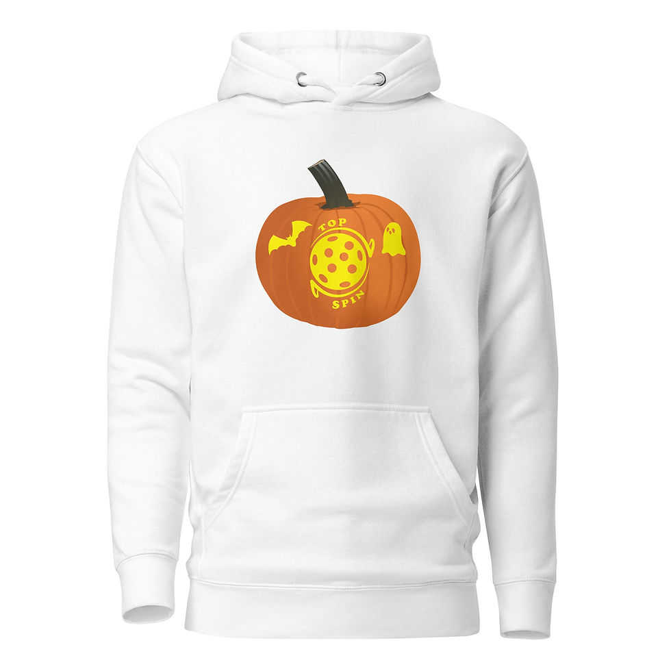 Thumbnail: Pickle Ball Top Spin Jack O' Lantern Unisex Hoodie