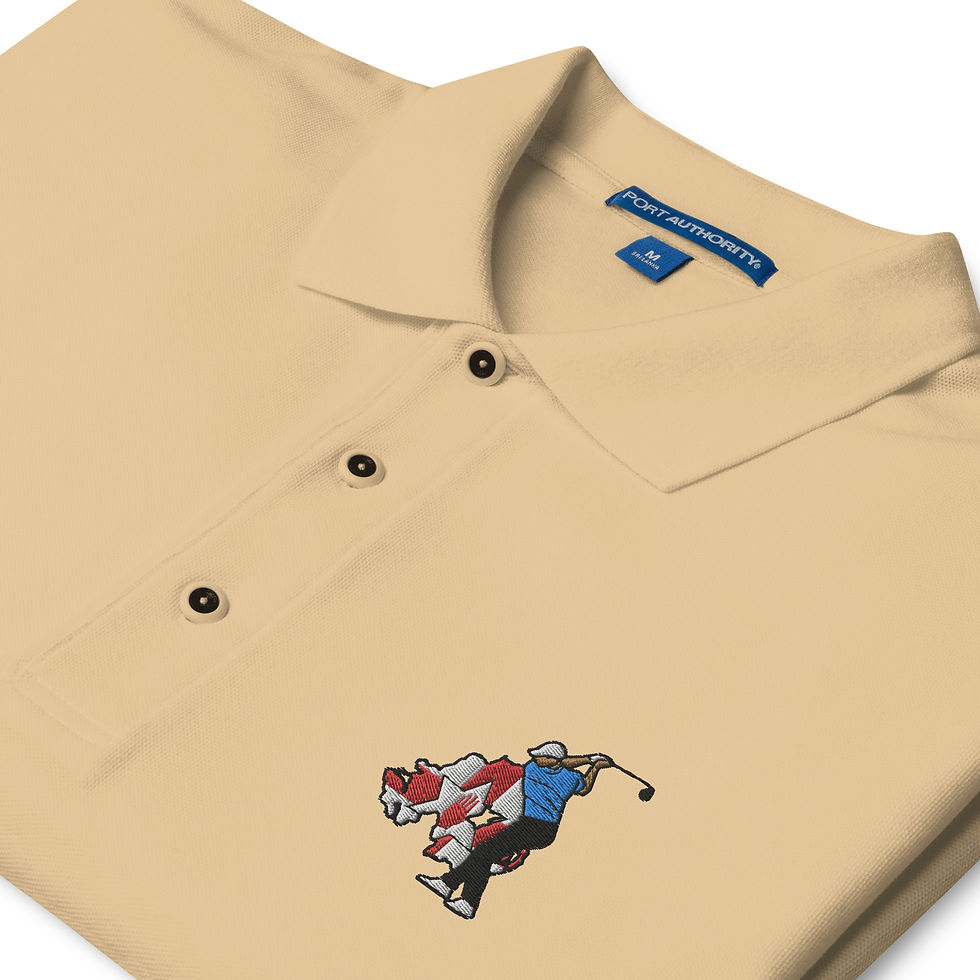 Thumbnail: Rory Mcilroy Golf & Northern Ireland Silhouette Men's Premium Polo Shirt