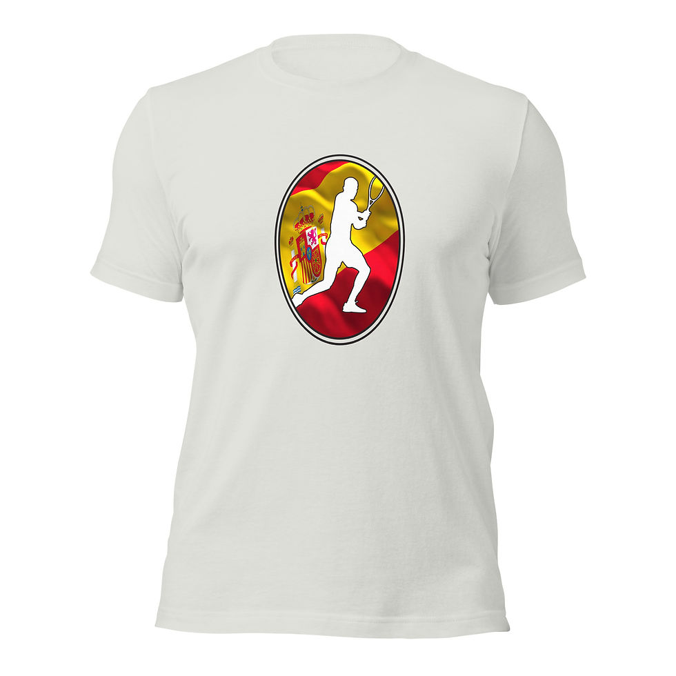 Thumbnail: Carlos Alcaraz Tennis Spain Flag Racquet Silhouette Cotton Short Sleeve Shirt