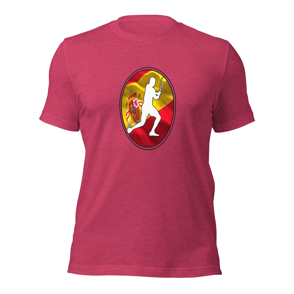 Thumbnail: Carlos Alcaraz Tennis Spain Flag Racquet Silhouette Cotton Short Sleeve Shirt