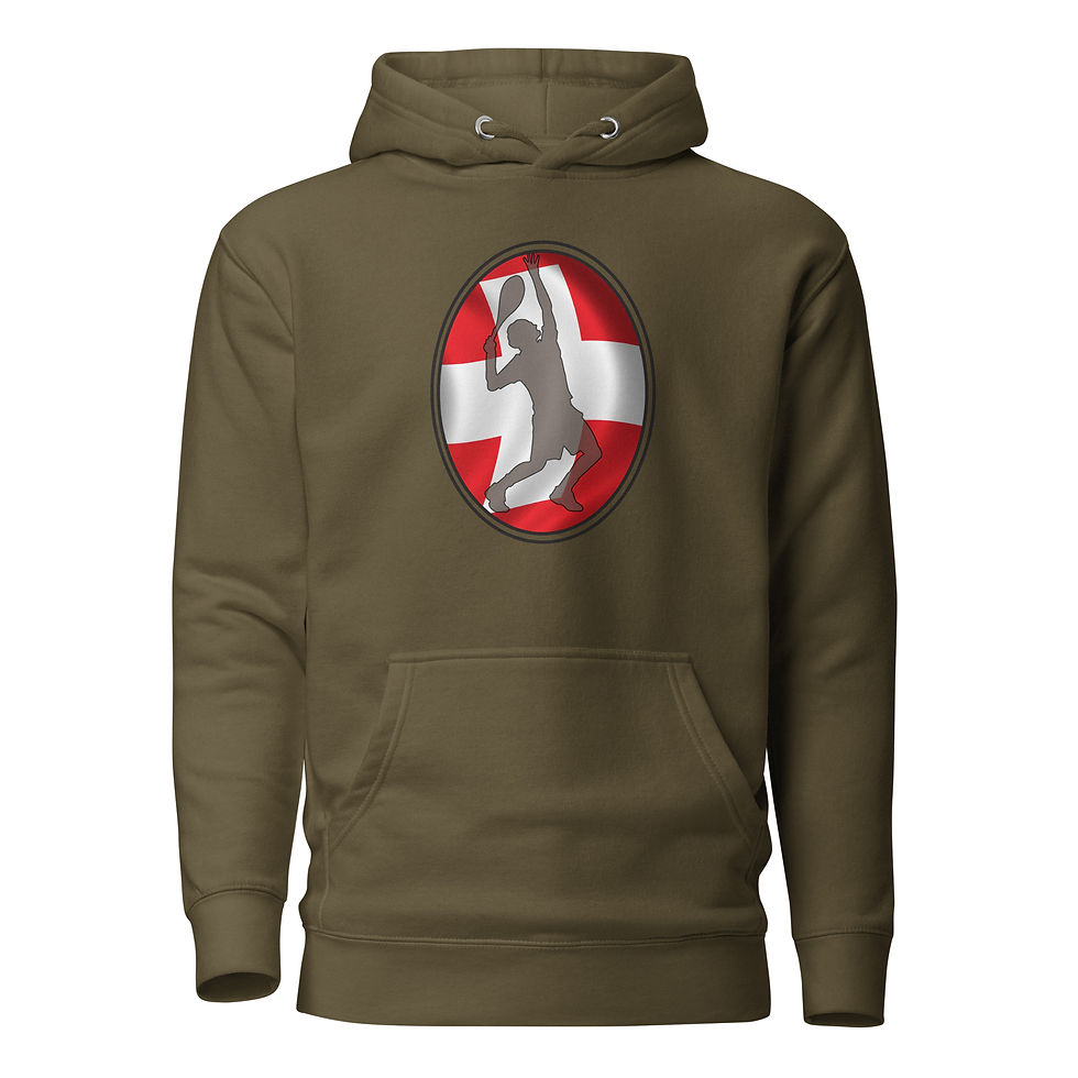 Thumbnail: Roger Federer Tennis Switzerland Flag Racquet Silhouette Unisex Hoodie