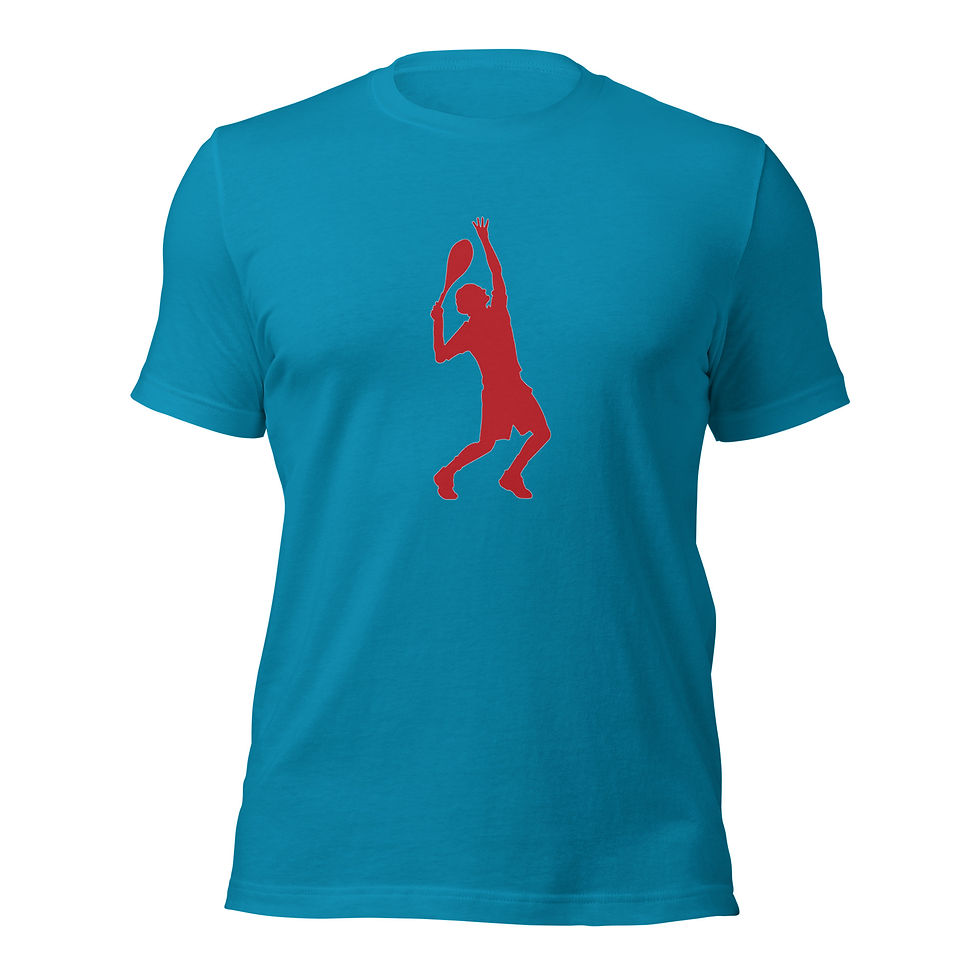 Thumbnail: Federer Tennis Red Silhouette Unisex Cotton Short Sleeve Shirt