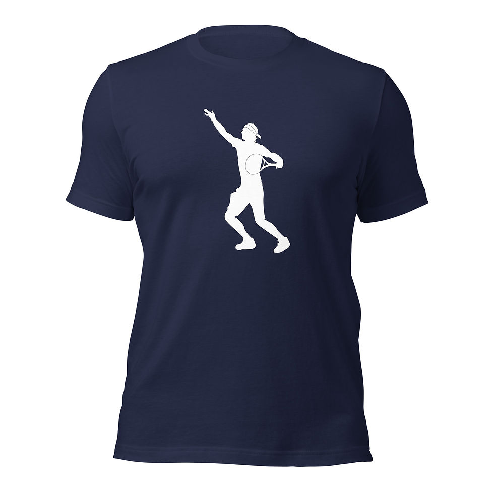 Thumbnail: Rafa Nadal Tennis White Silhouette Unisex Cotton Short Sleeve Shirt