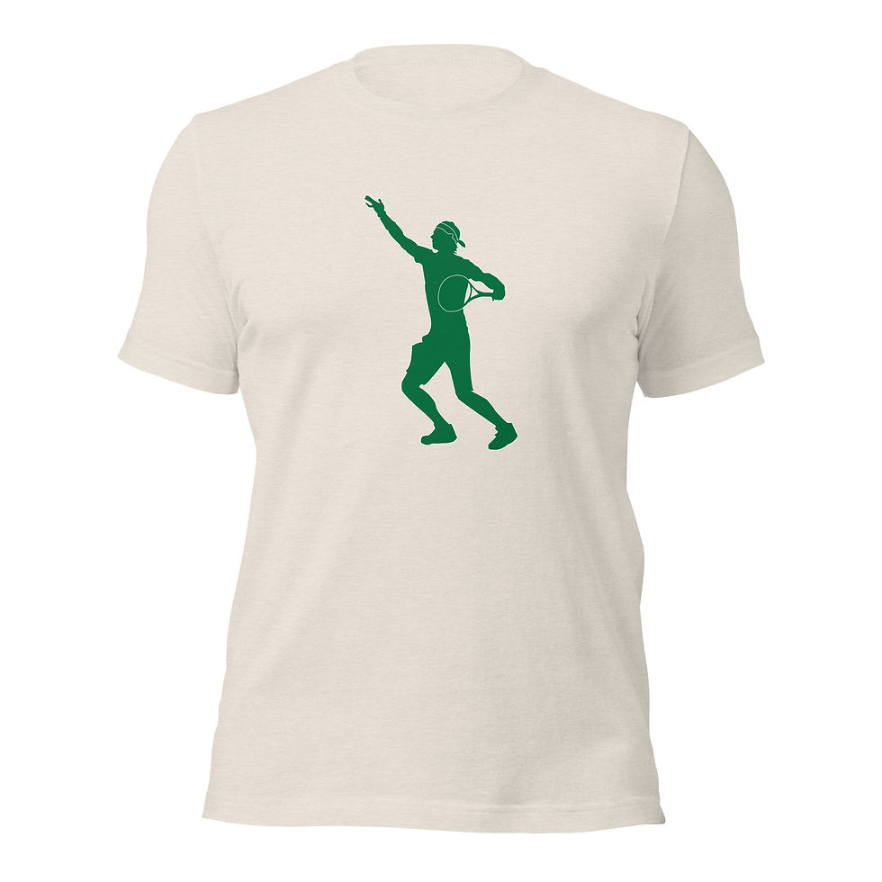 Thumbnail: Rafa Nadal Tennis Green Silhouette Unisex Cotton Short Sleeve Shirt