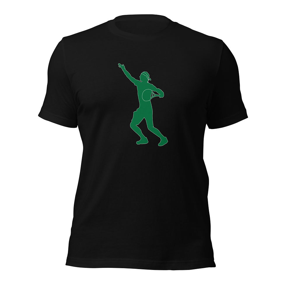 Thumbnail: Rafa Nadal Tennis Green Silhouette Unisex Cotton Short Sleeve Shirt