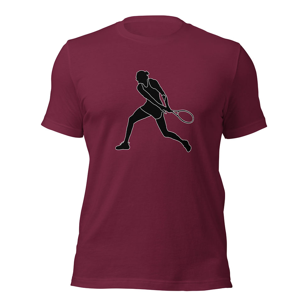 Thumbnail: Aryna Sabalenka Tennis Black Silhouette Cotton Short Sleeve Shirt