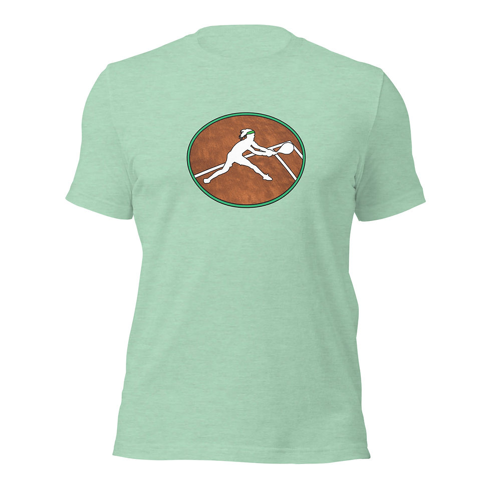 Thumbnail: Tennis Player Backhand Slide Clay Court Silhouette Cotton Short Sleeve Shirt