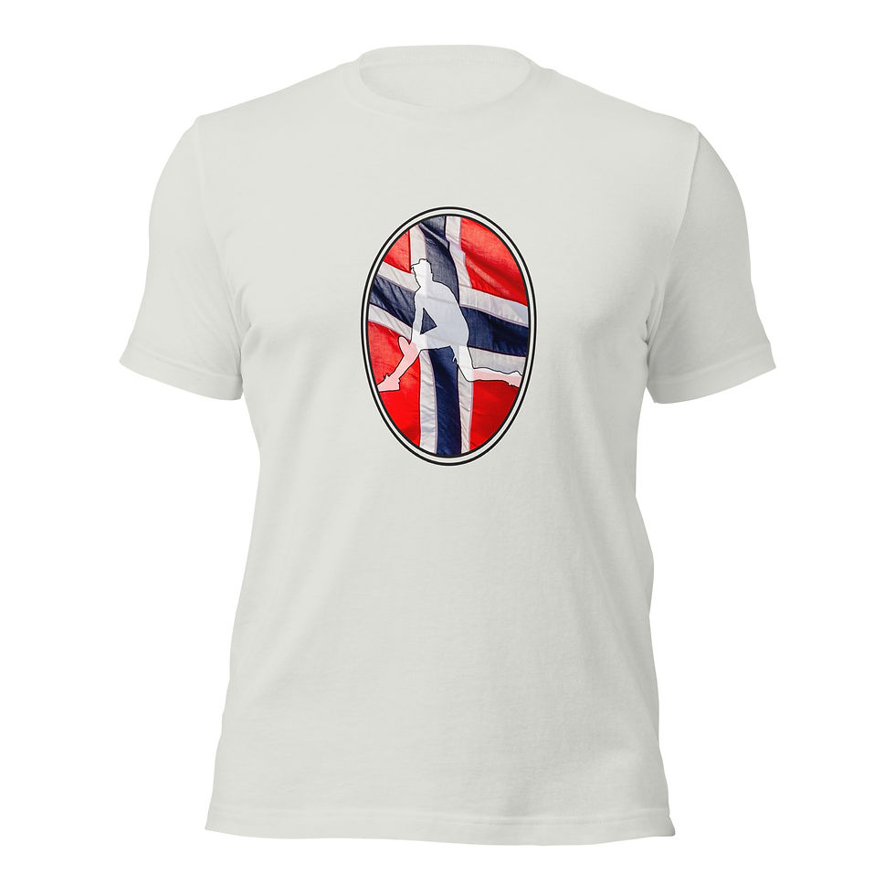 Thumbnail: Casper Ruud Tennis Norway Flag Racquet Silhouette Cotton Short Sleeve Shirt