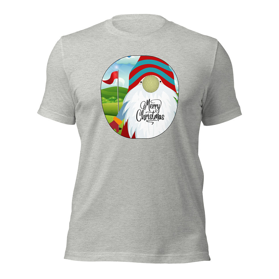Thumbnail: Golf Gnome Merry Christmas Unisex Cotton Short Sleeve Shirt