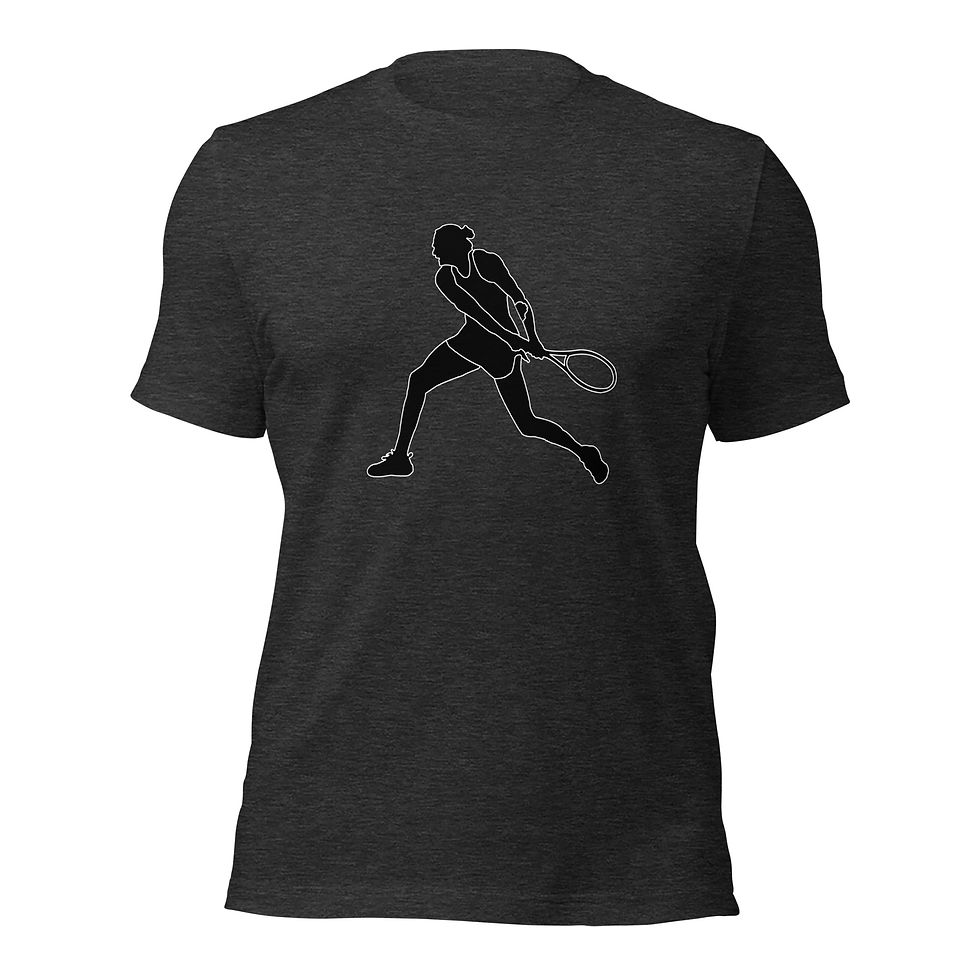 Thumbnail: Aryna Sabalenka Tennis Black Silhouette Cotton Short Sleeve Shirt