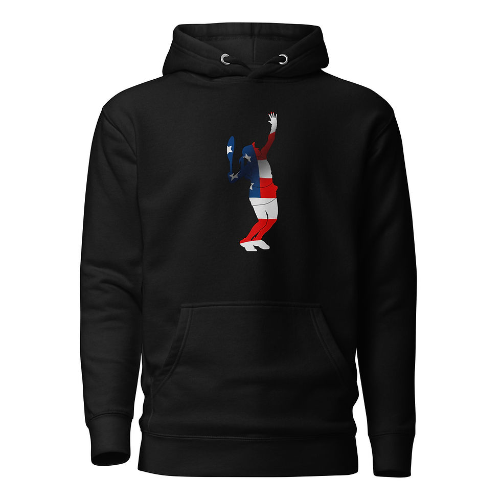 Thumbnail: Jessica Pegula Tennis US Flag Silhouette Unisex Hoodie