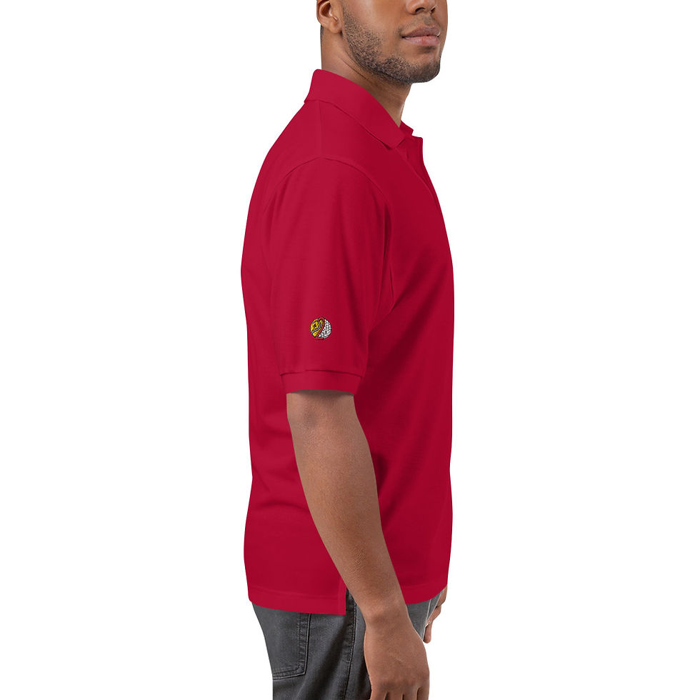 Thumbnail: Scottie Scheffler Golf Silhouette & Texas State Men's Premium Polo Shirt