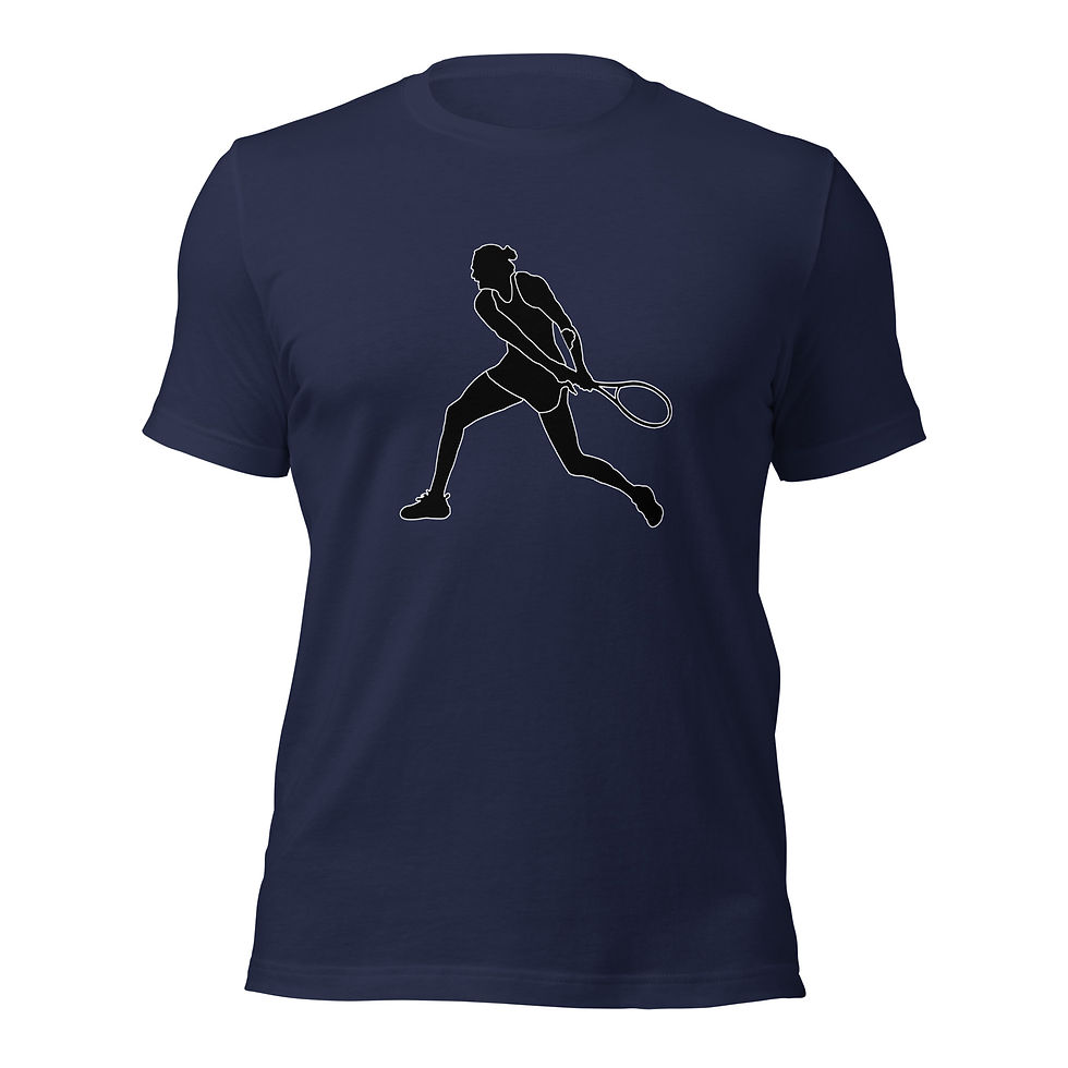 Thumbnail: Aryna Sabalenka Tennis Black Silhouette Cotton Short Sleeve Shirt