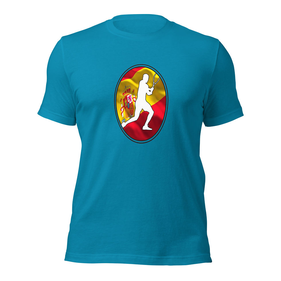 Thumbnail: Carlos Alcaraz Tennis Spain Flag Racquet Silhouette Cotton Short Sleeve Shirt