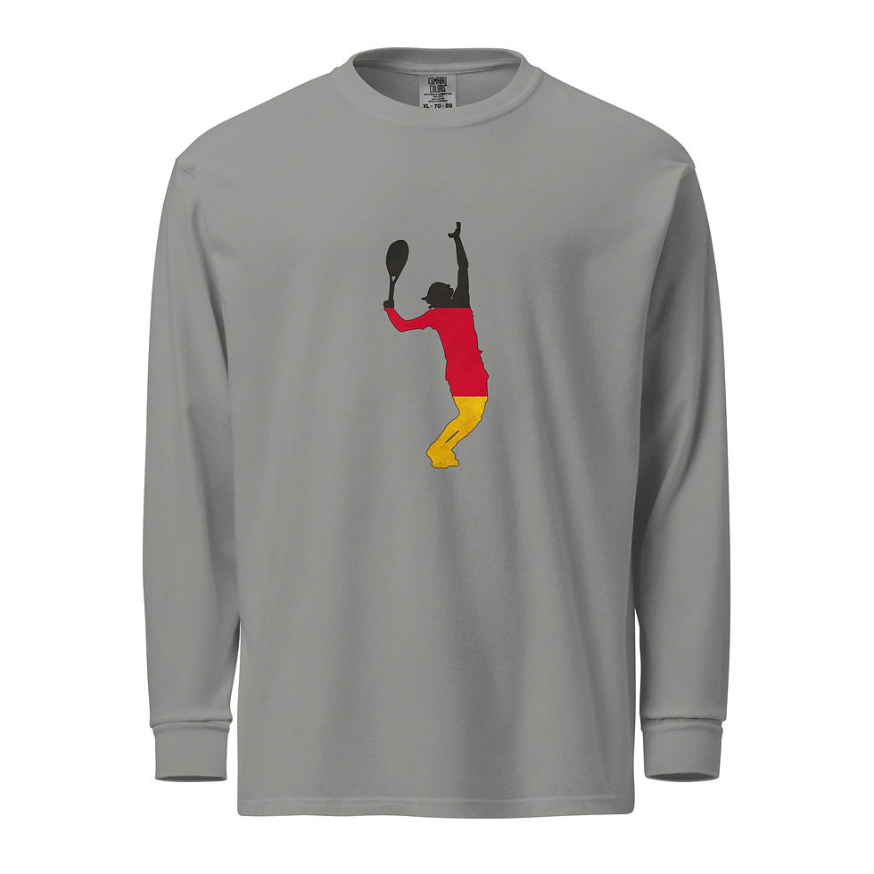 Thumbnail: Alexander Zverev Tennis Germany Flag Silhouette Heavyweight Long Sleeve Shirt