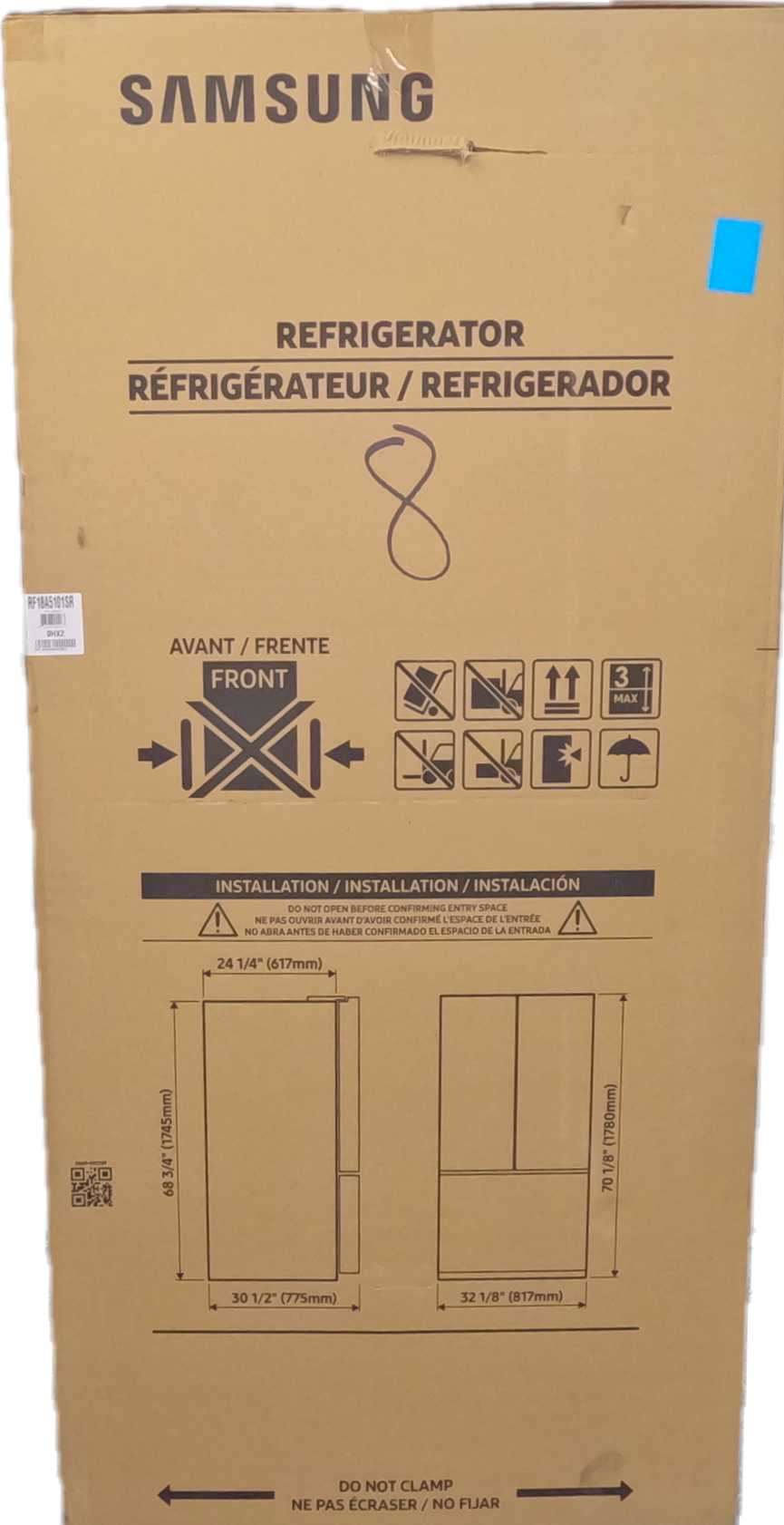 Miniatura: Samsung - 17.5 cu. ft. 3-Door French Door Counter Depth Smart Refrigerator