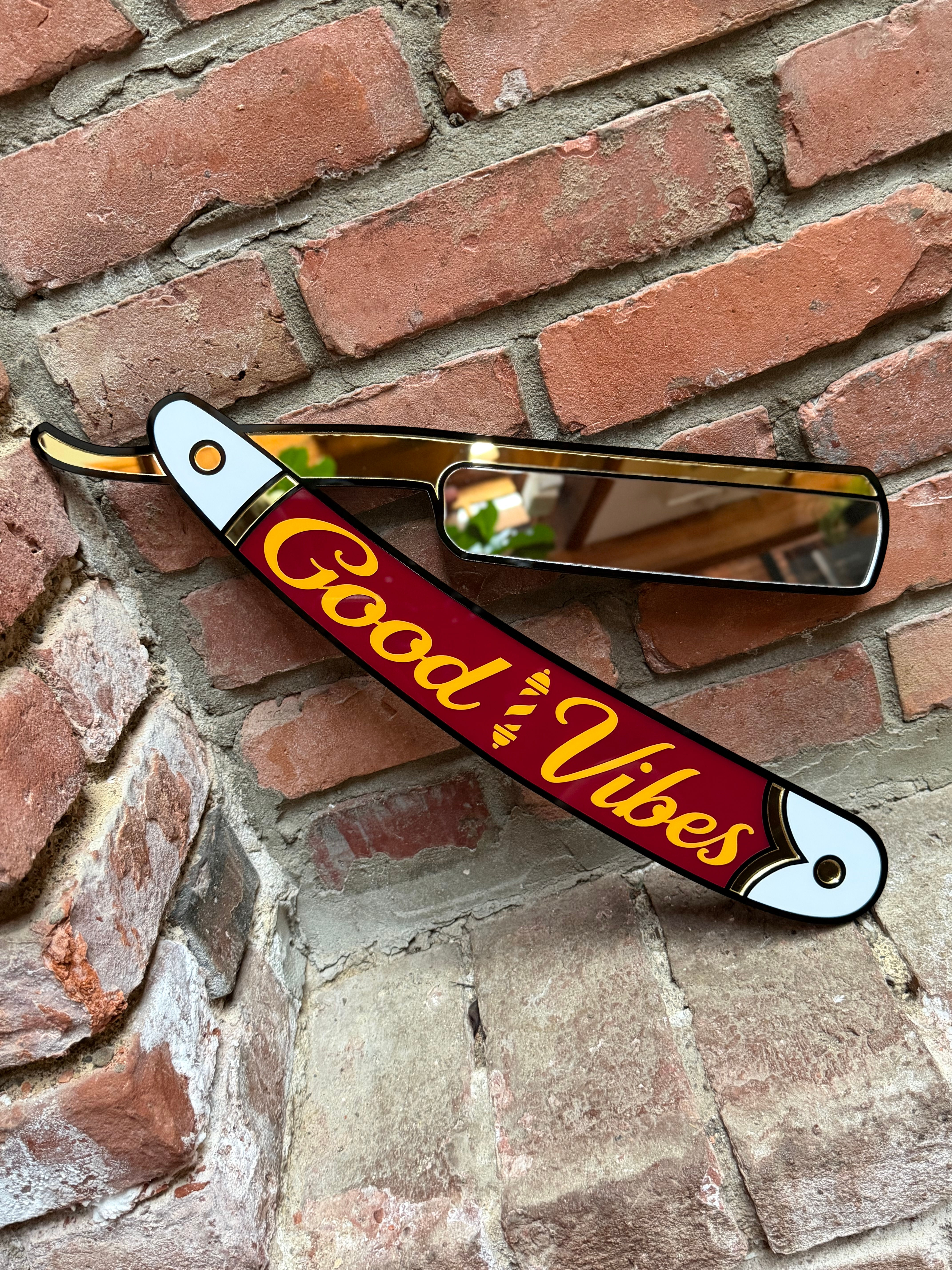 Straight Razor — Acrylic Wall Mirror