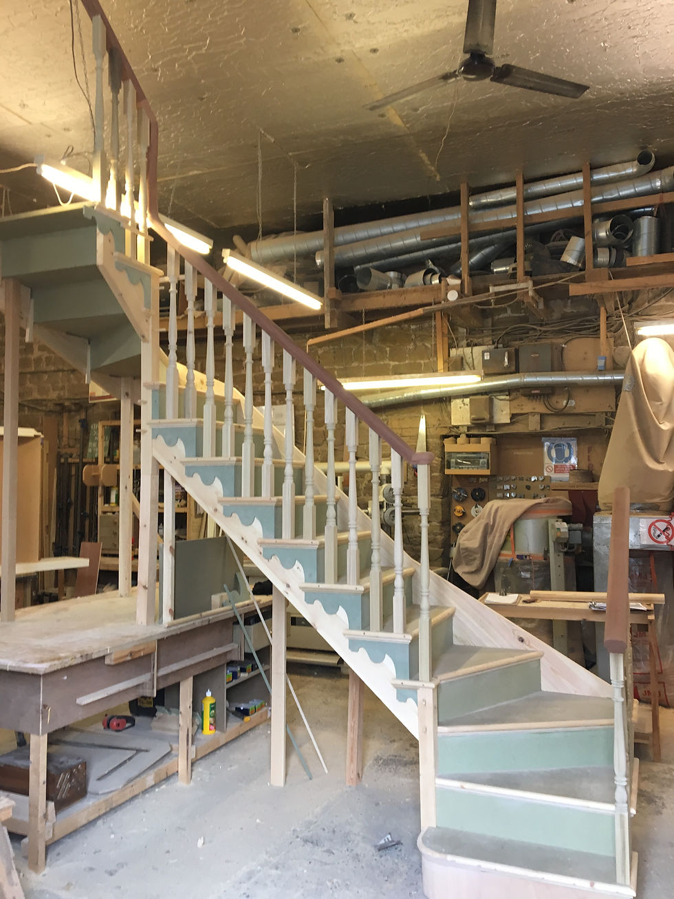 Mitred and bracketed stairs