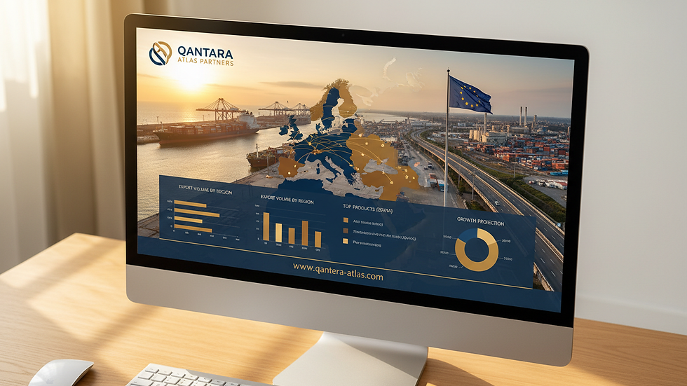 Vue en plongée d'un écran d'ordinateur affichant un tableau de bord d'analyse export