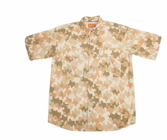 texas camo print button down