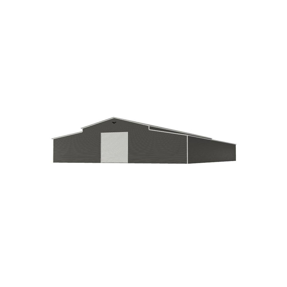 Large Modern Barn-Style Steel Storage Building Rendering