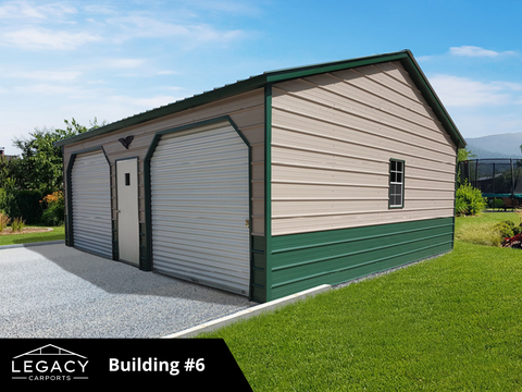 24x25x9 Double Metal Garage