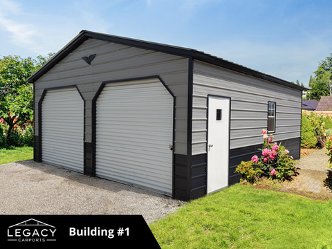 20x25x9 Double Metal Garage