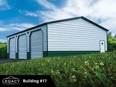 30x40x11 3-Bay Metal Garage