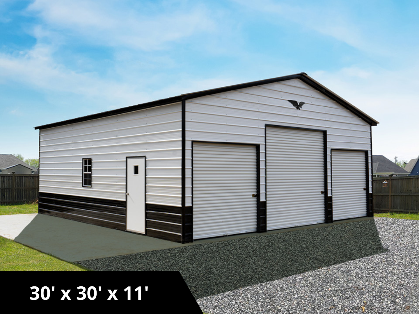 Classic 3 Car Metal Garage