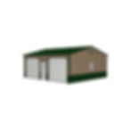 2 Car Metal Side Entry Garage Rendering