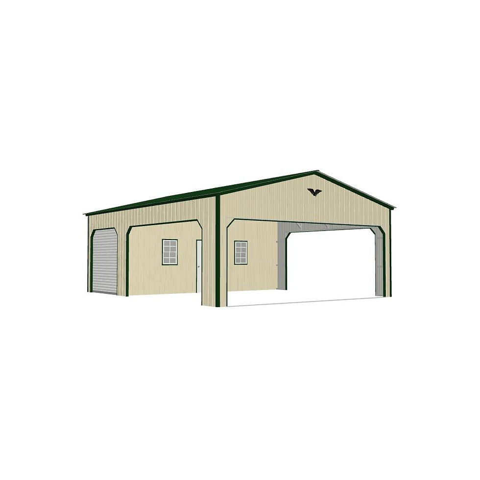 Metal Carport With Storage Combo Unit Rendering