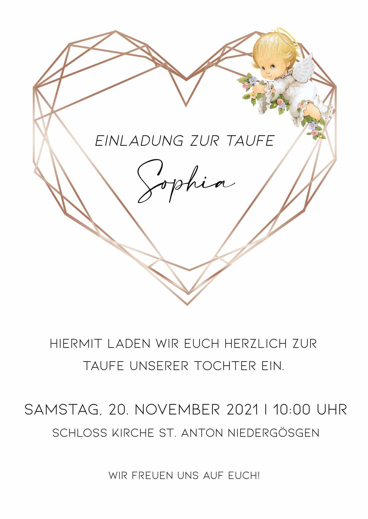 Taufeinladung "baby angel"