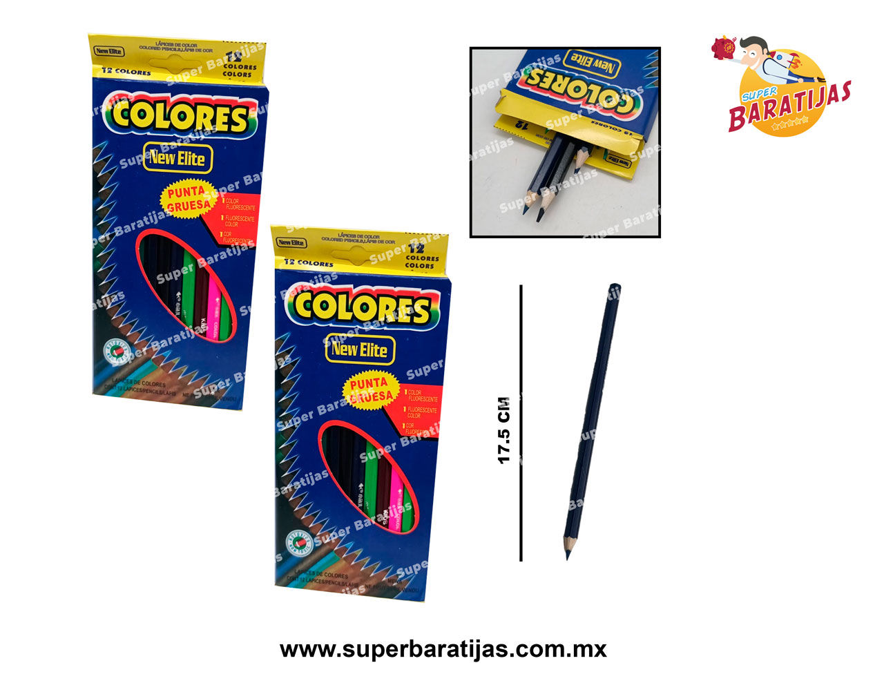 (1D11) COLORES PUNTA GRUESA C/12 COLORES