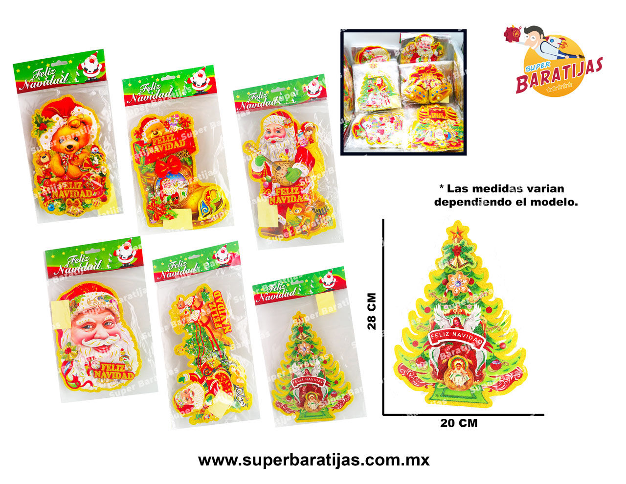(3K11) (3K10) CARTON NAVIDEÑO SURTIDO PAQ 10 PZAS Y-359