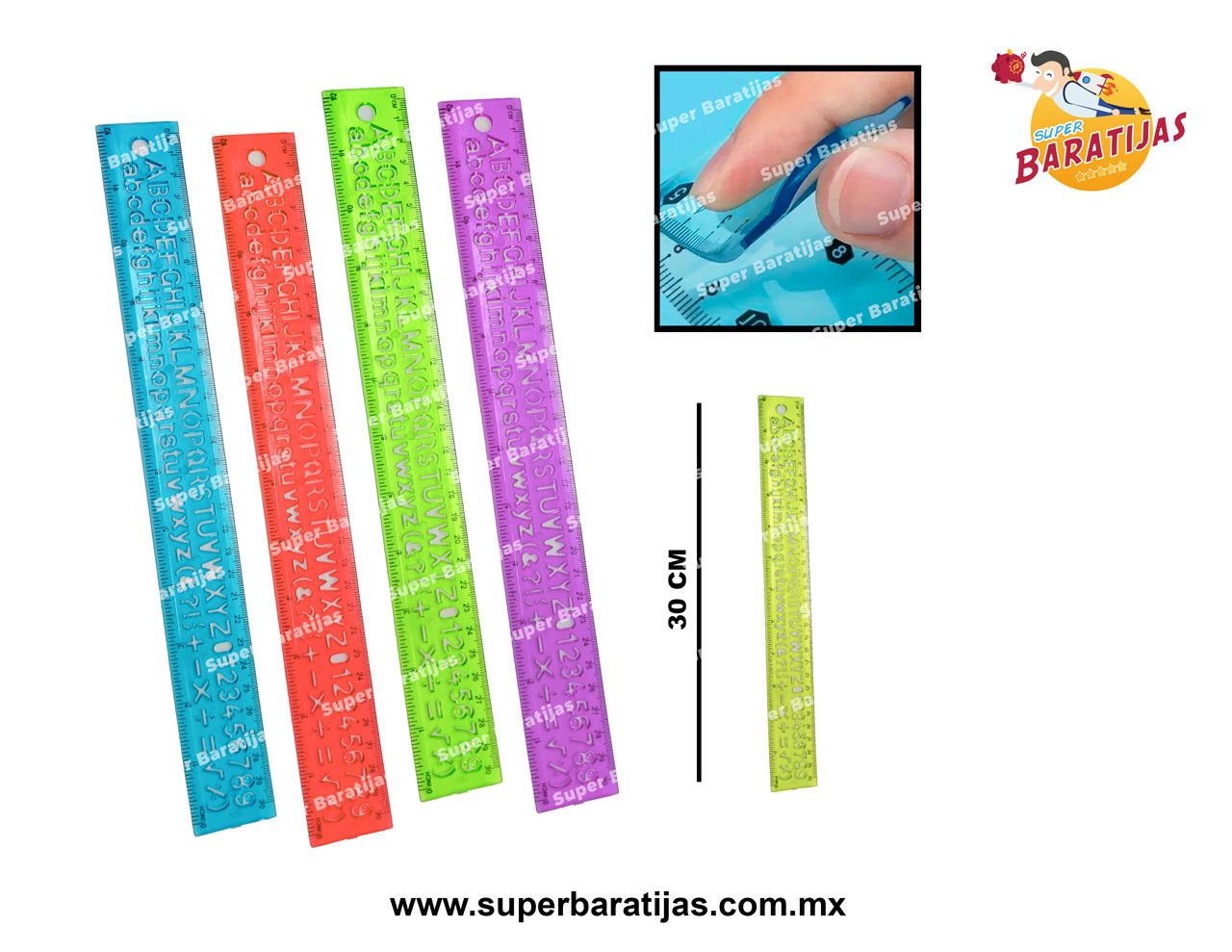 (1G19) REGLA 30 CM C/LETRAS