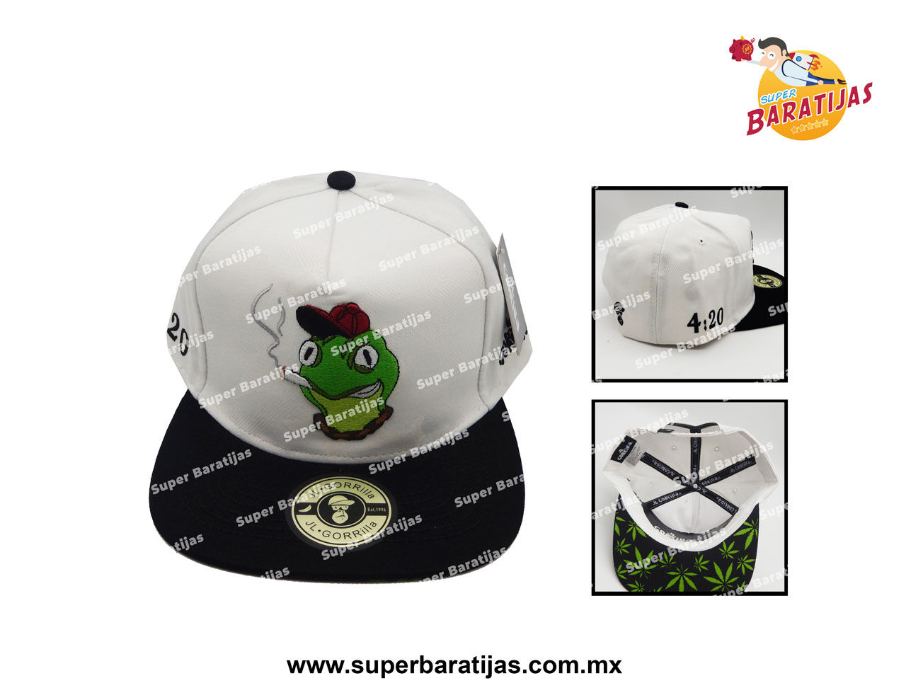 (4A7) GORRA JL GORILA RANA (CAMUFLAJE BLANCO/NEGRO)