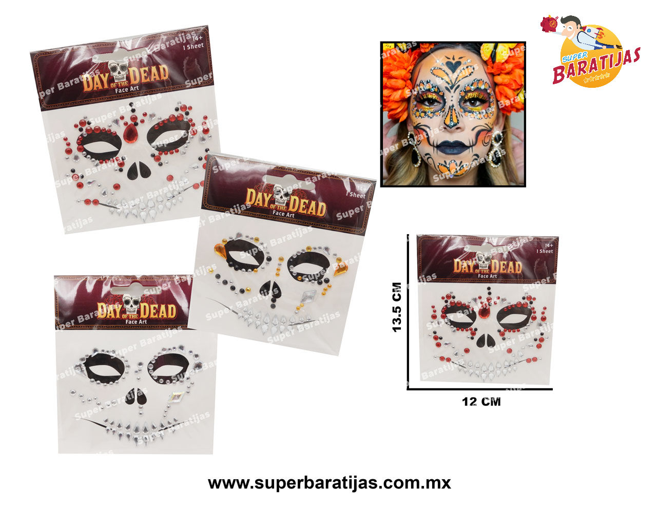 (1E11) PIEDRA ADHESIVA HALLOWEEN PAQ 12 PZAS K1302