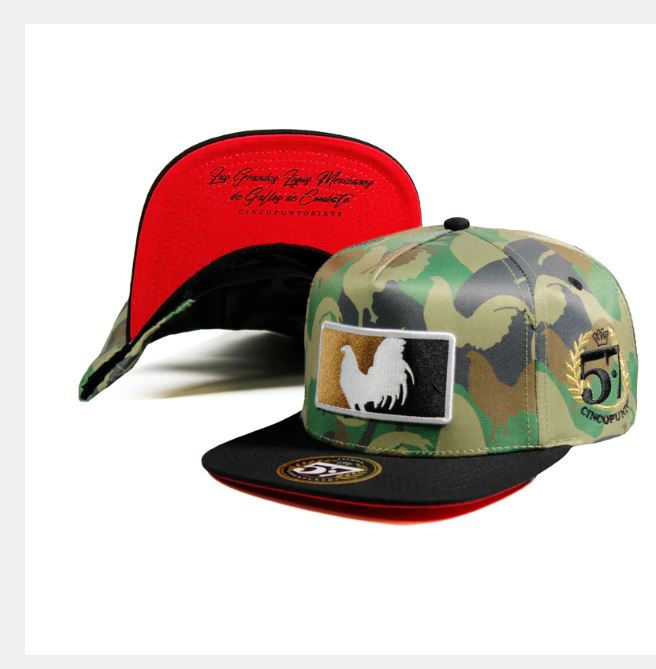 (4A4) GORRA GALLO BLANCO MILITAR, NEGRO 5.7 HATS