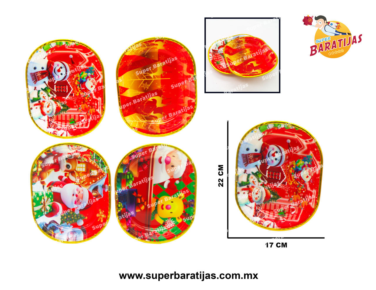(2C15) CHAROLA SANTA 22 CM X 17 CM PAQ 12 PZAS B-381