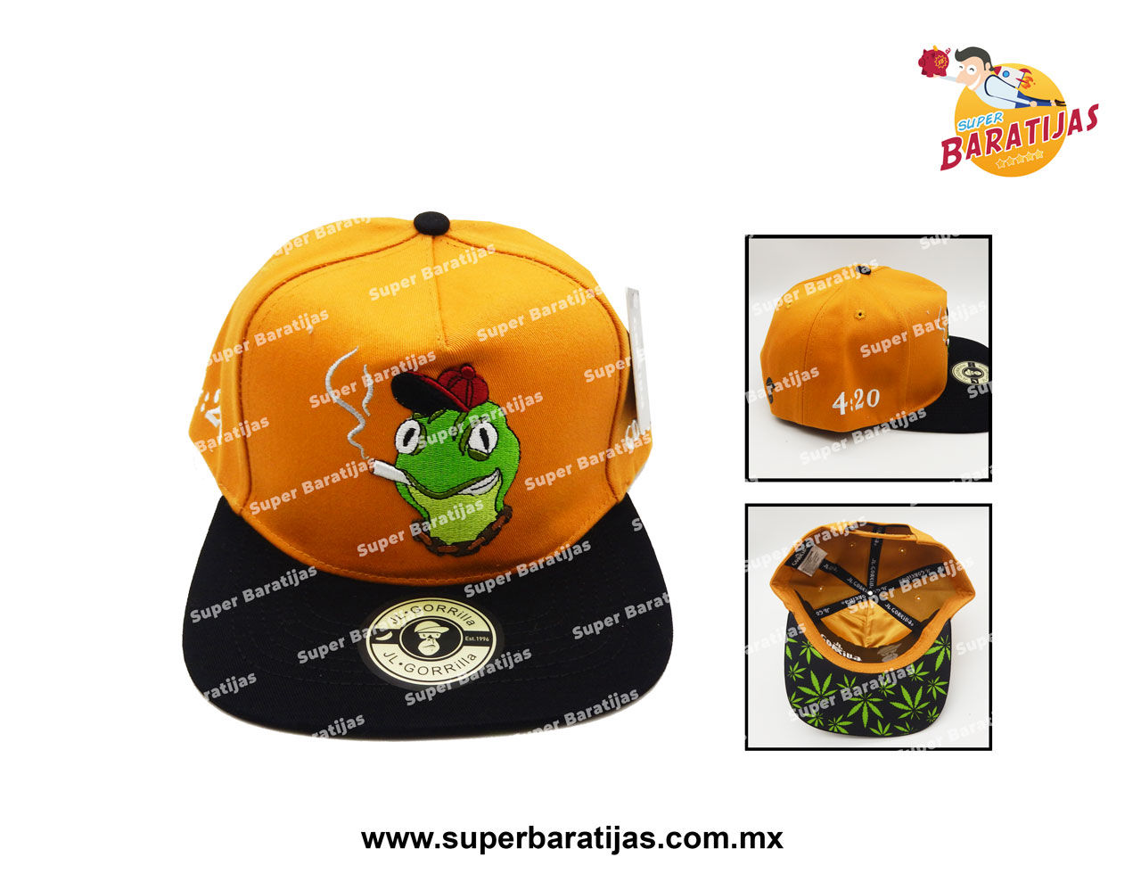 (4A7) GORRA JL GORILA RANA (SHEDRON/NEGRO)