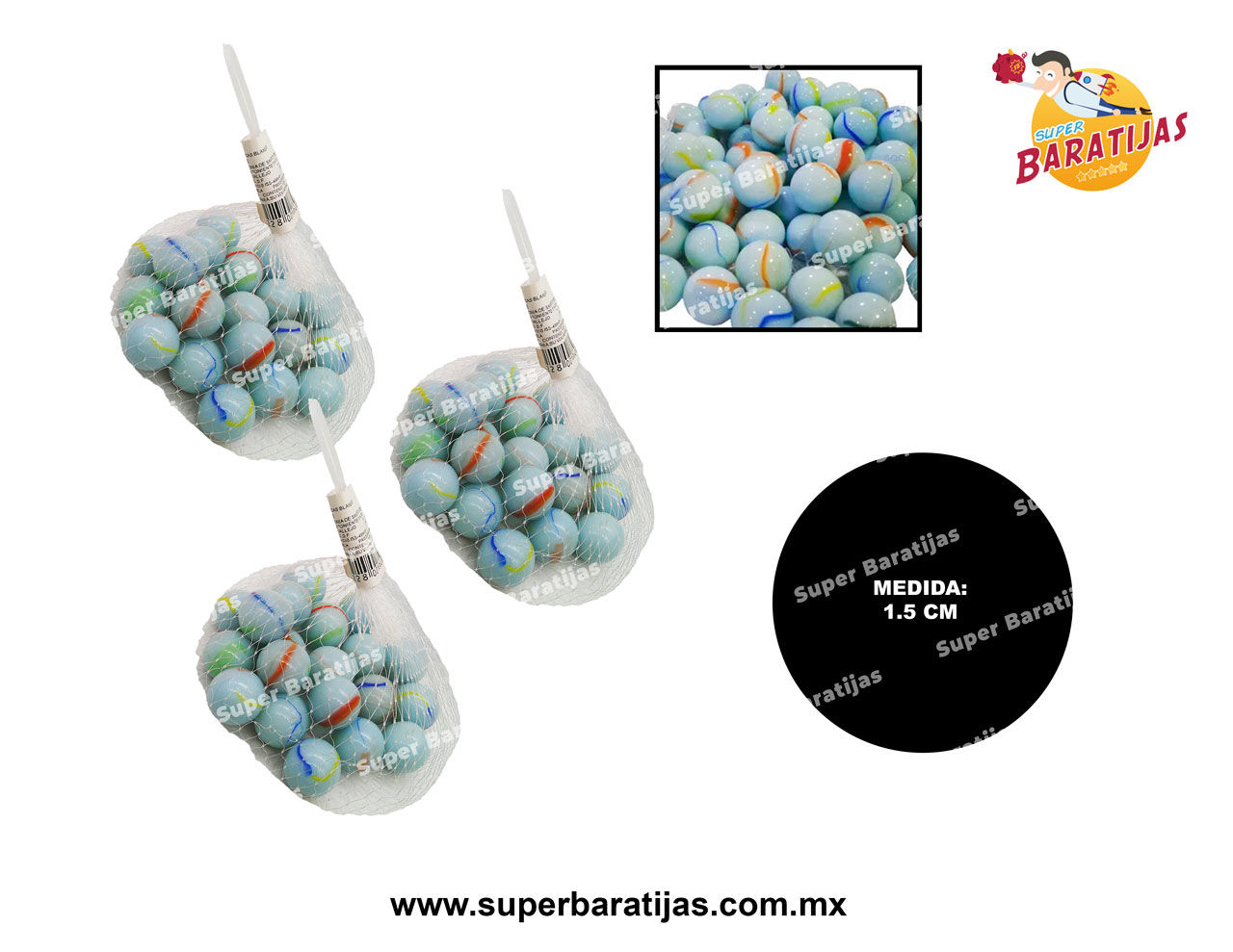 (3A2) CANICAS BLANCAS C/20