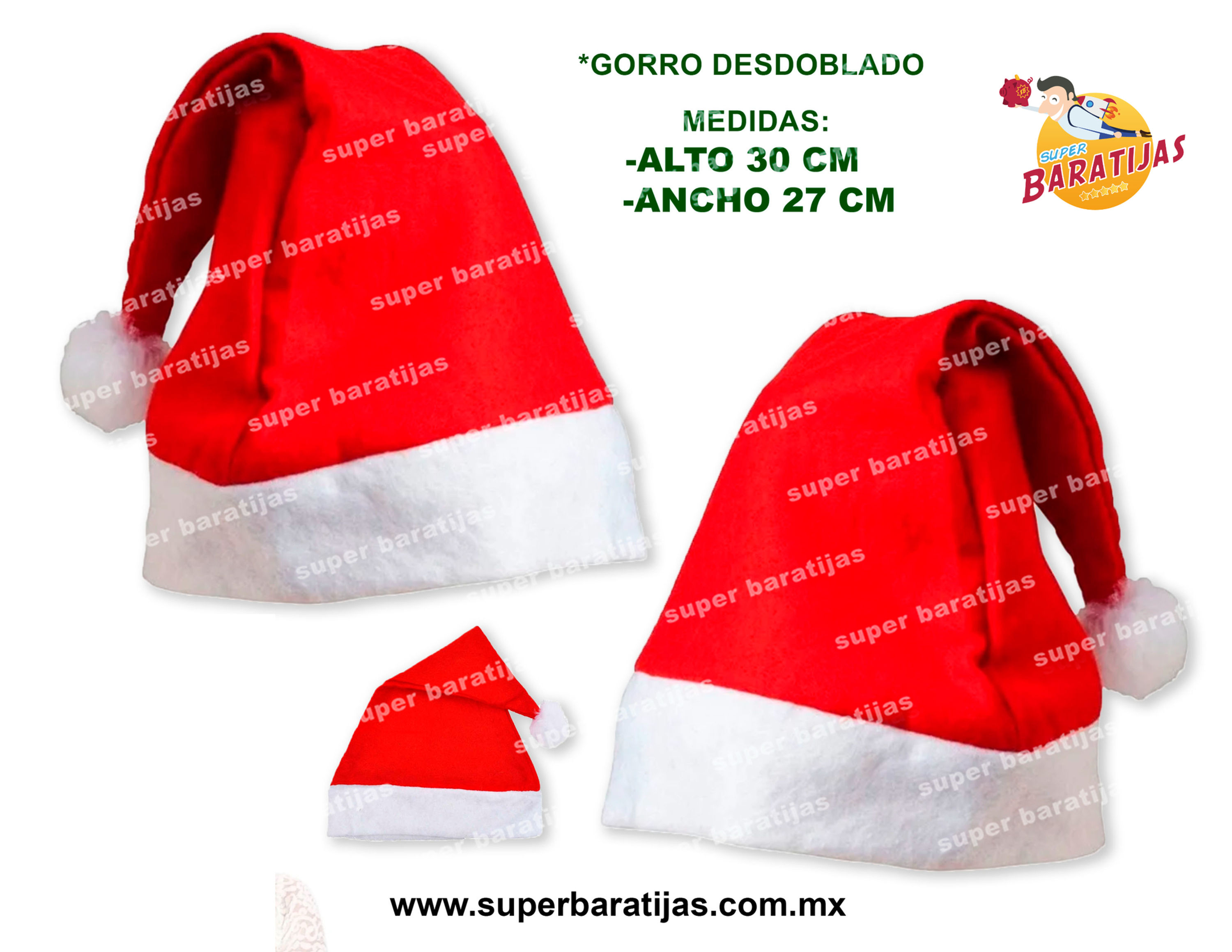 (3K8) (OFICINA 3RA, A UN COSTADO 3K2) GORRO SANTA ROJO NAVIDEÑO